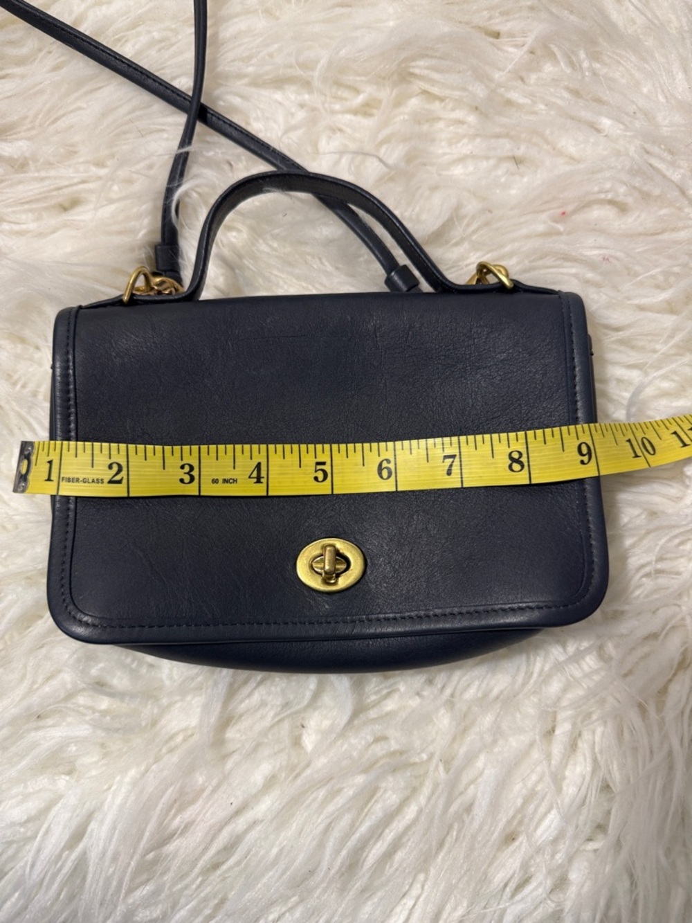Coach 9924 Casino Navy Blue  Leather Top-Handle Crossbody Bag small - Picture 9 of 10